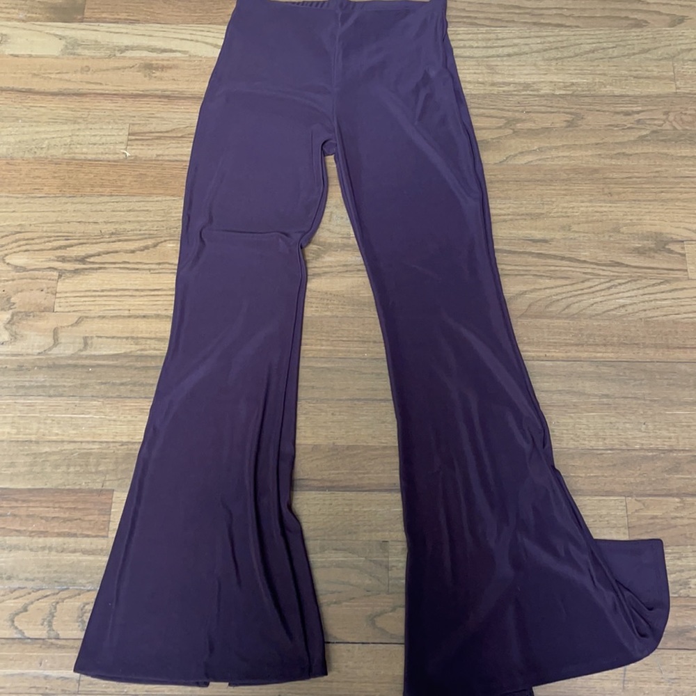 Sexy Brownish-Purple Taheri Bell Bottom Leggings